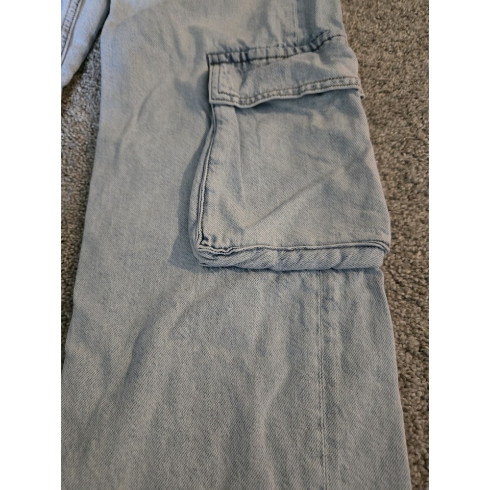 Aeropostale 00 Utility Straight LowRise Cargo Jeans Light Wash Grunge Y2k Skater - Picture 4 of 13